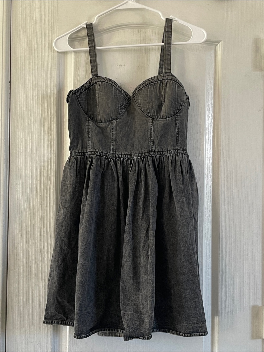 BOG Collective Women's Black Denim Mini Dress with Bustier Top